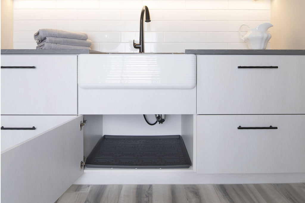 37 x 22 inch Grey Under Sink Kitchen Cabinet Mat L37027