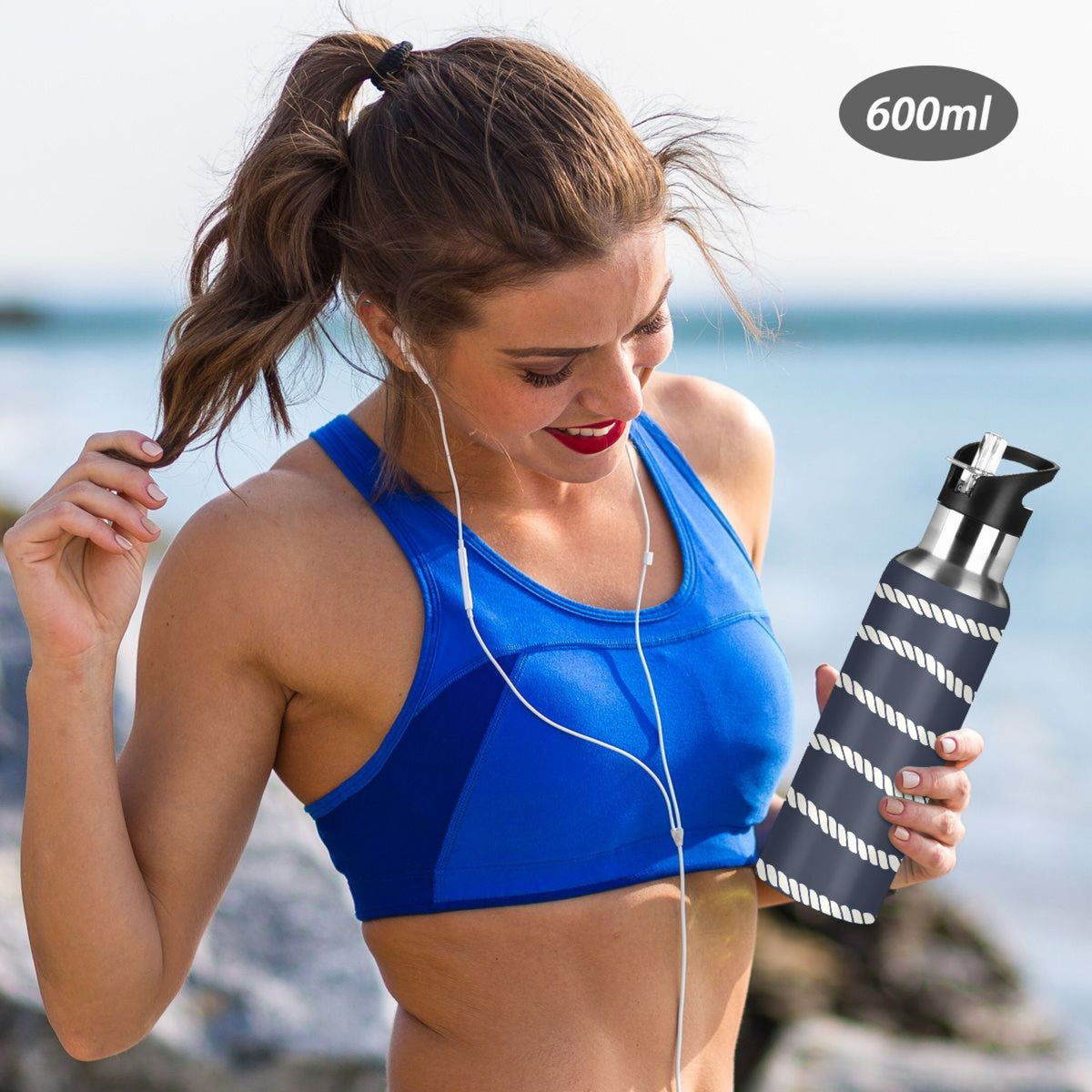 20 OZ Stainless Steel Vacuum Insulated Water Bottle with Straw Lid D81794