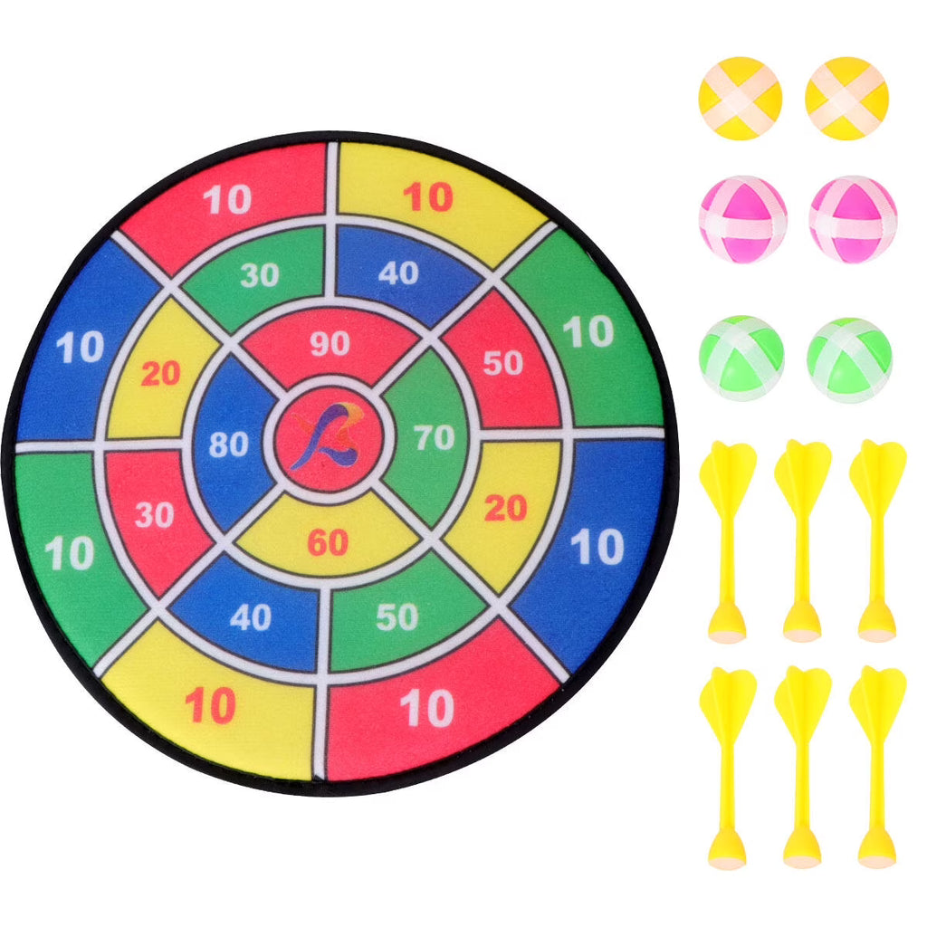 Safety Dart Board Toys Sticky Ball Shooting Toy Party Game Supplies (30cm, 6pcs Sticky Ball and 6pcs Darts) L88619