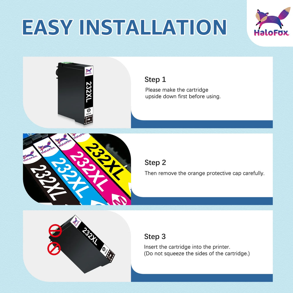 4 Pack 232XL Ink Cartridges (1 Black, 1 Cyan, 1 Magenta, 1 Yellow) S11270