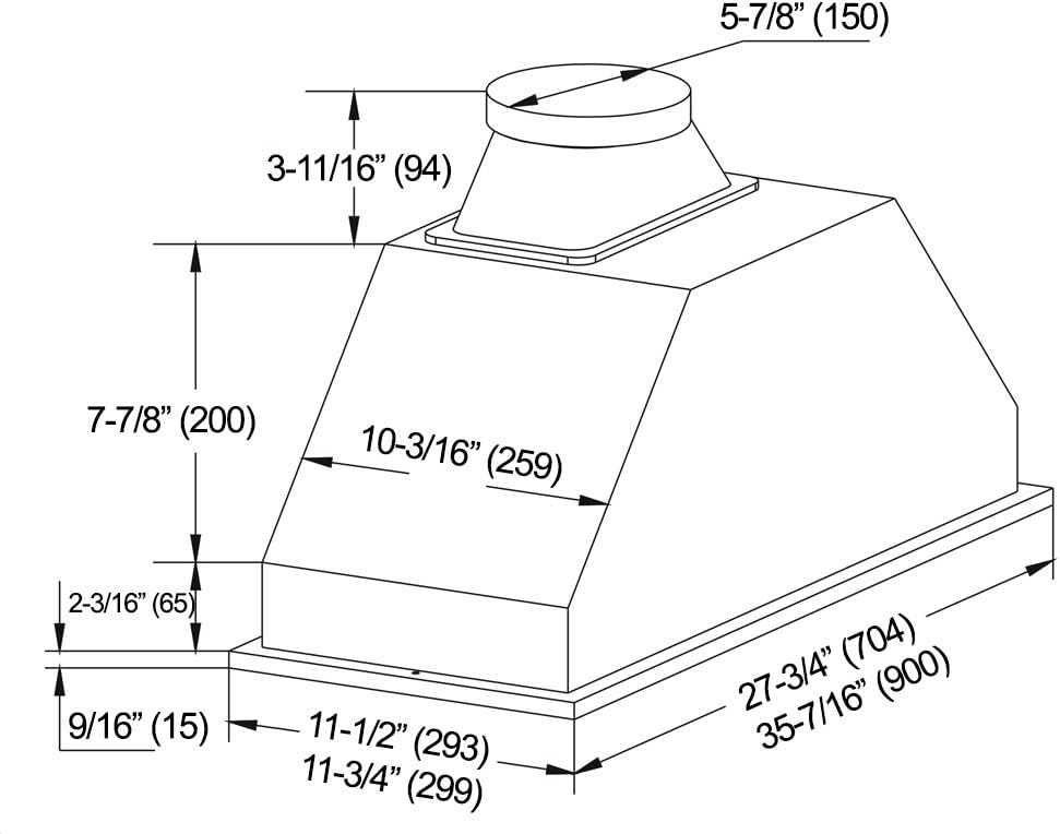 Stainless Steel Insert Range Hood G506