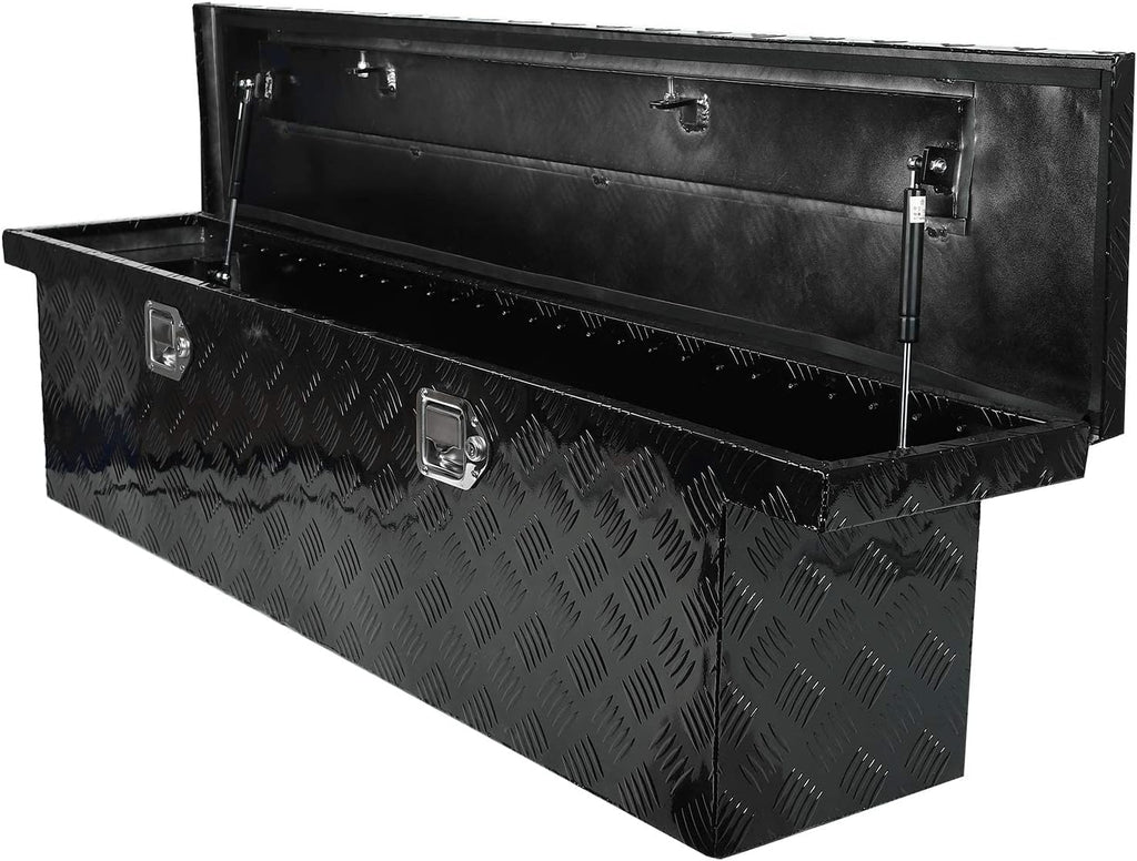 Black Aluminum Heavy Duty Truck Bed Tool Box with Lock & Keys U99693