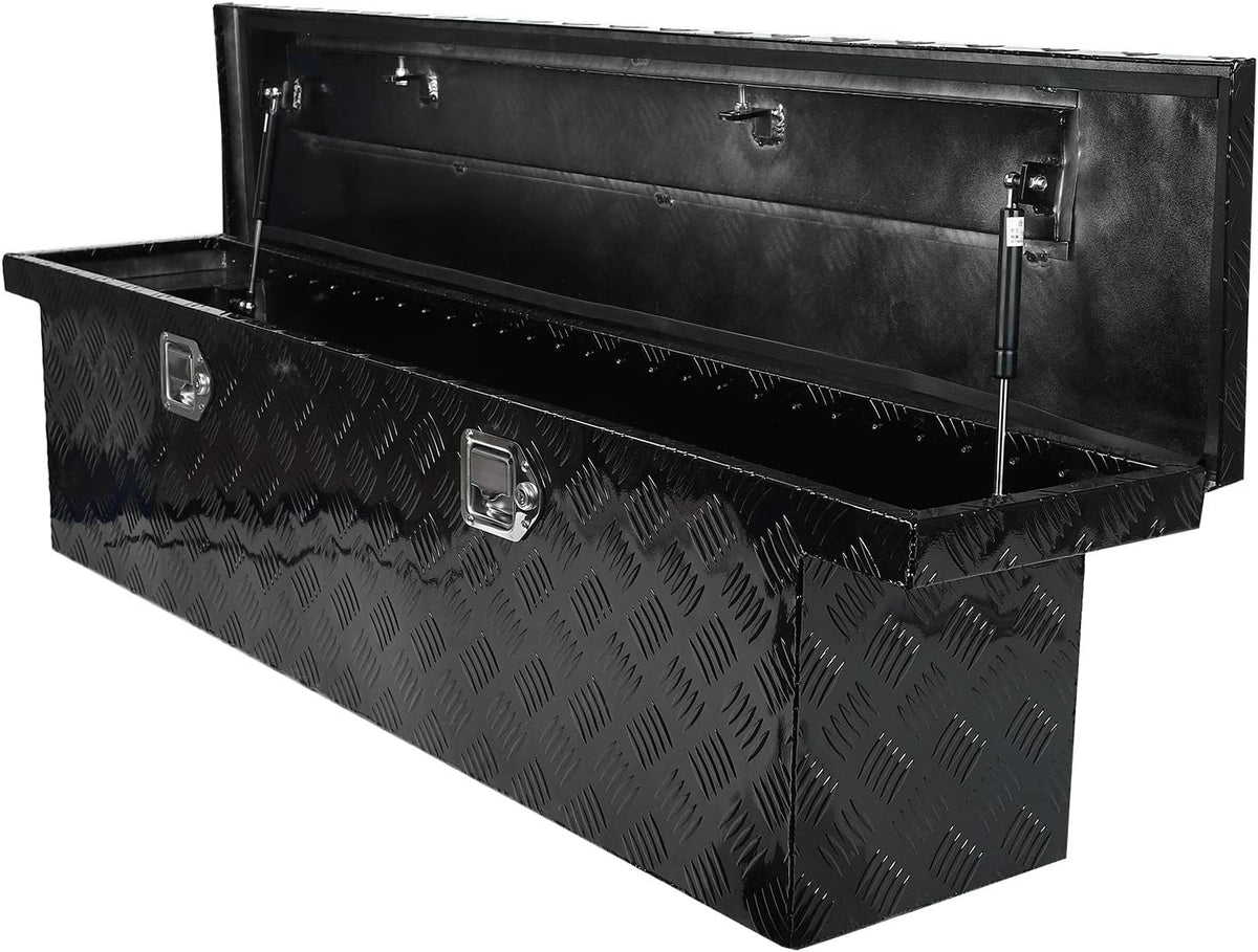 Black Aluminum Heavy Duty Truck Bed Tool Box with Lock & Keys U99693