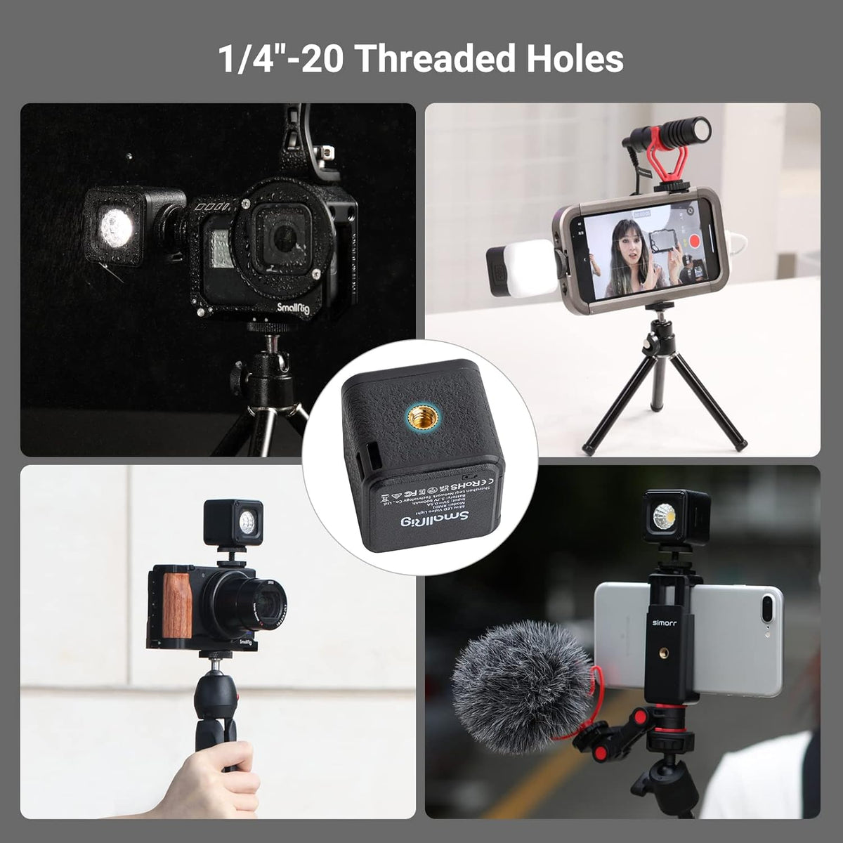 LED Video Light, Waterproof Portable Lighting Kit Mini Cube with 8 Color Filters, Dimmable Fill Photography Light 5600K CRI95 G65983