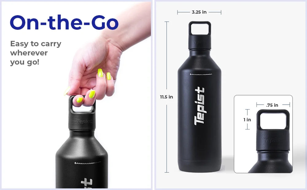 Black 30oz Stainless Steel Vacuum Sealed Water Bottle B261