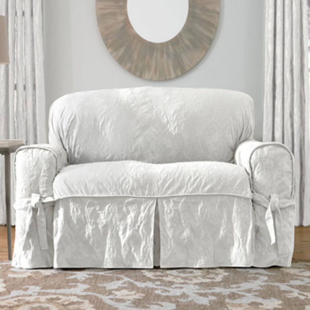 Matelasse Damask Loveseat Cover I183395