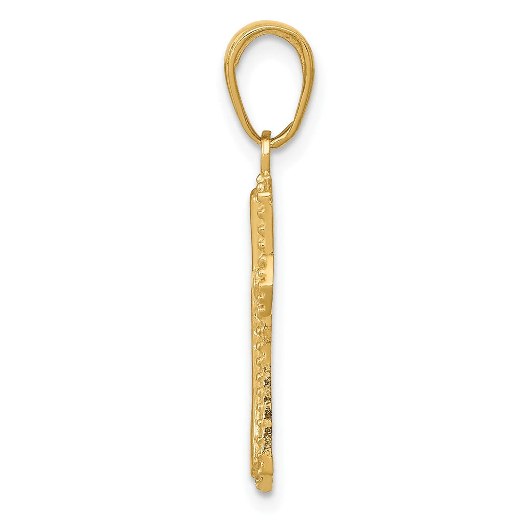 14K Yellow Gold Passion Cross Pendant Charm N858