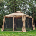 10'x10' Aluminum Outdoor Gazebo Canopy Tent with Mesh Sidewalls I124
