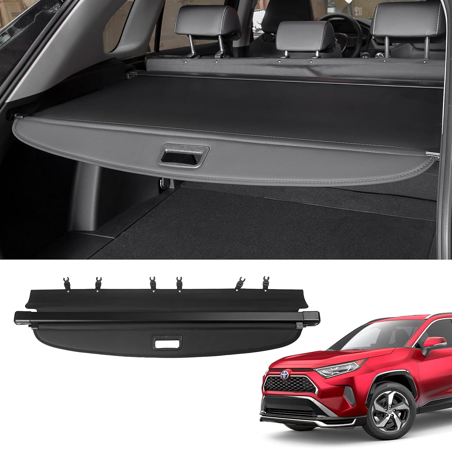 Black Canvas Retractable Cargo Cover Pack of 2 S519