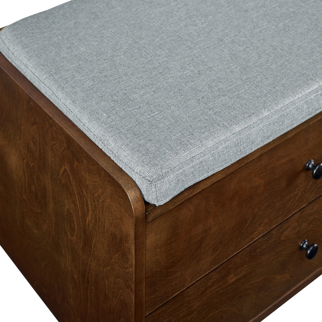 Lift Top Dark Walnut Storage Bench Y492