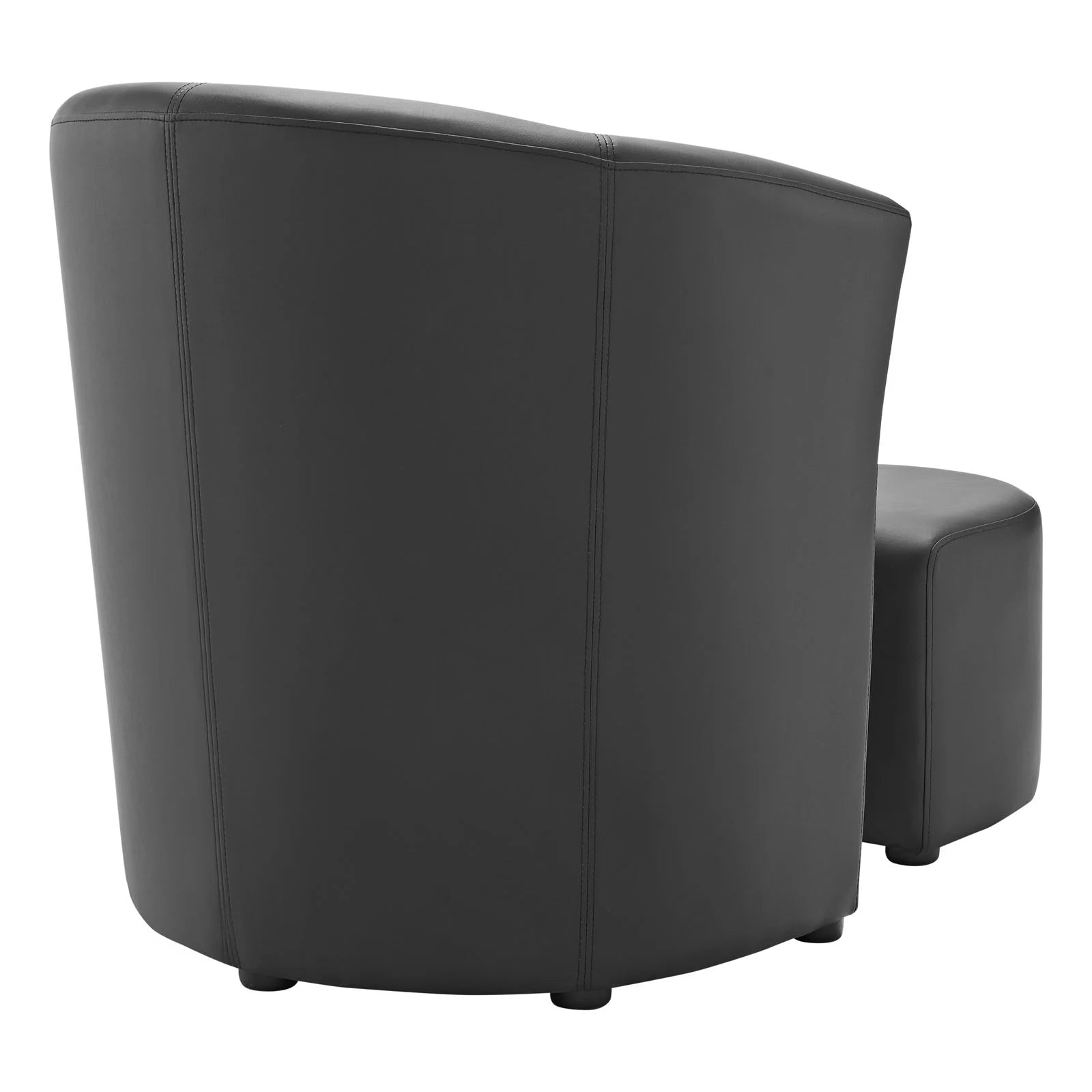 Black Faux Leather Armchair and Ottoman A8149