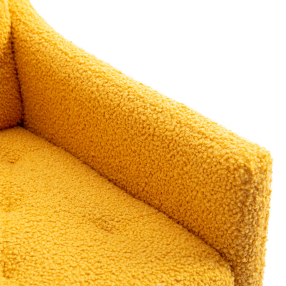 Camel Mustard Teddy Accent Chair with Metal Feet F3784