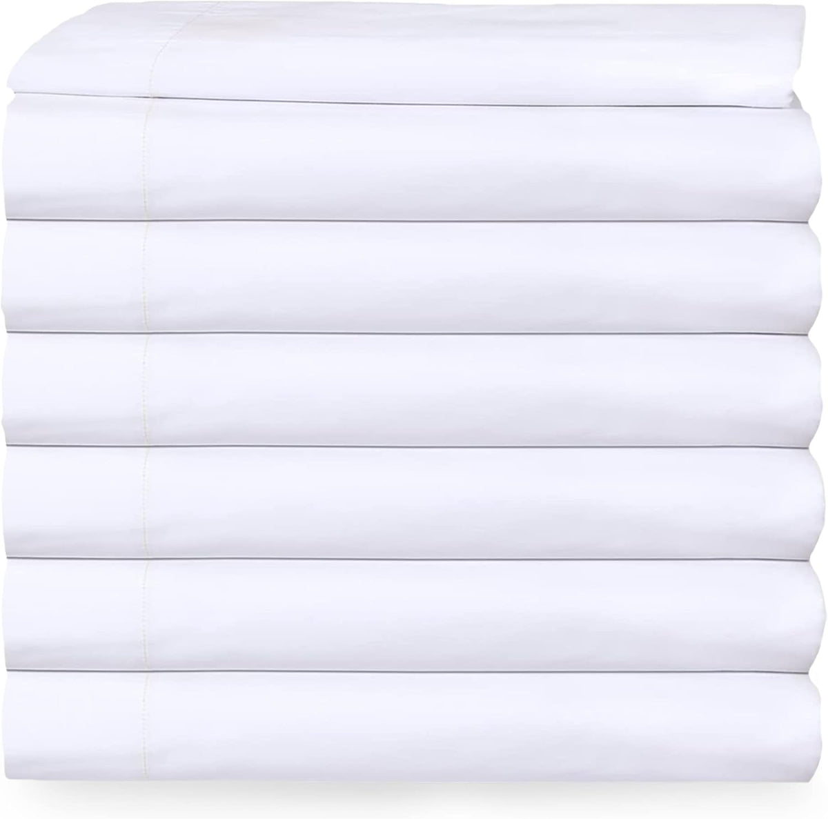 24 Queen Flat Sheets Bright White Percale Hotel Linen F87863