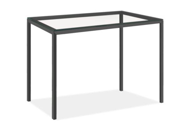 Clear Tempered Glass Patio Bar Table with Graphite Base O989857