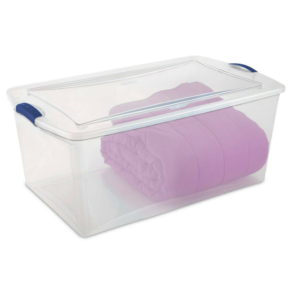 Set of 4 Large Clear Plastic Storage Containers 105 Quart X17233