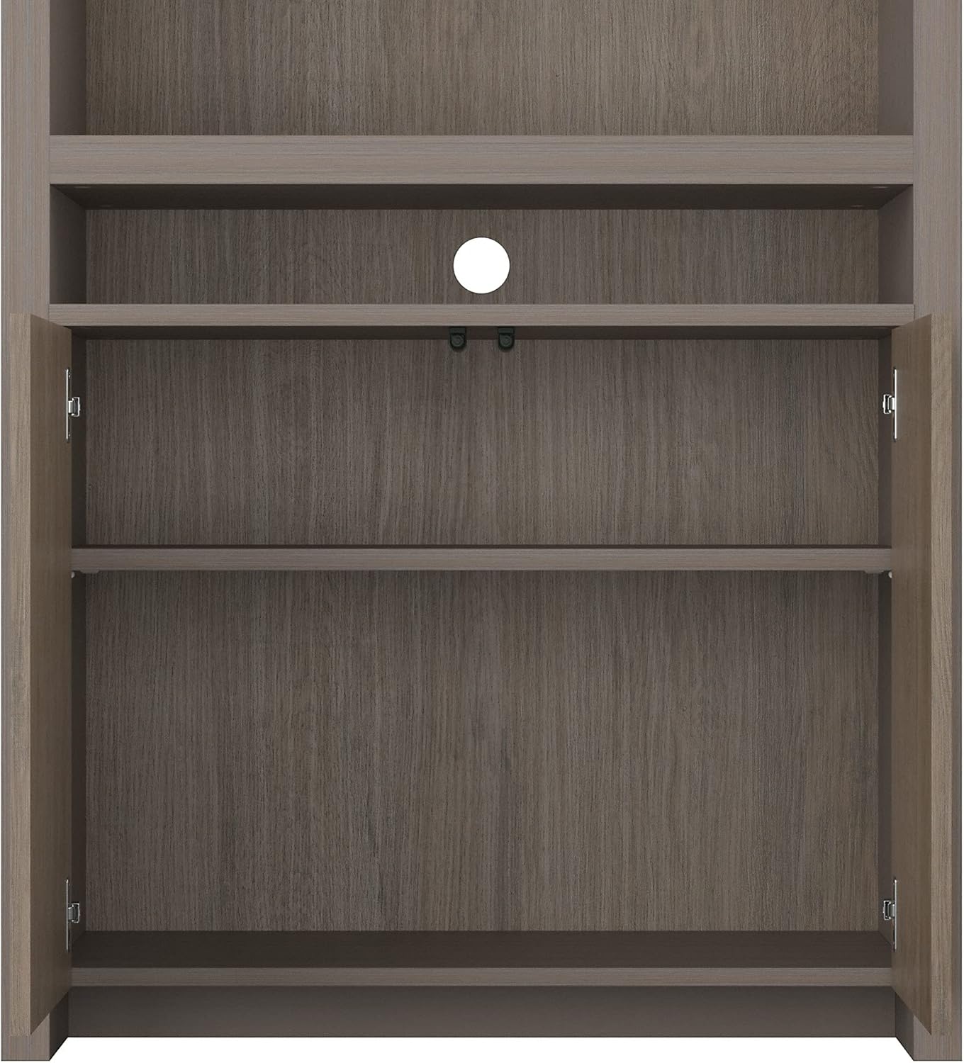 Tall 6 Shelf Bookcase with Doors in Restored Gray X14300