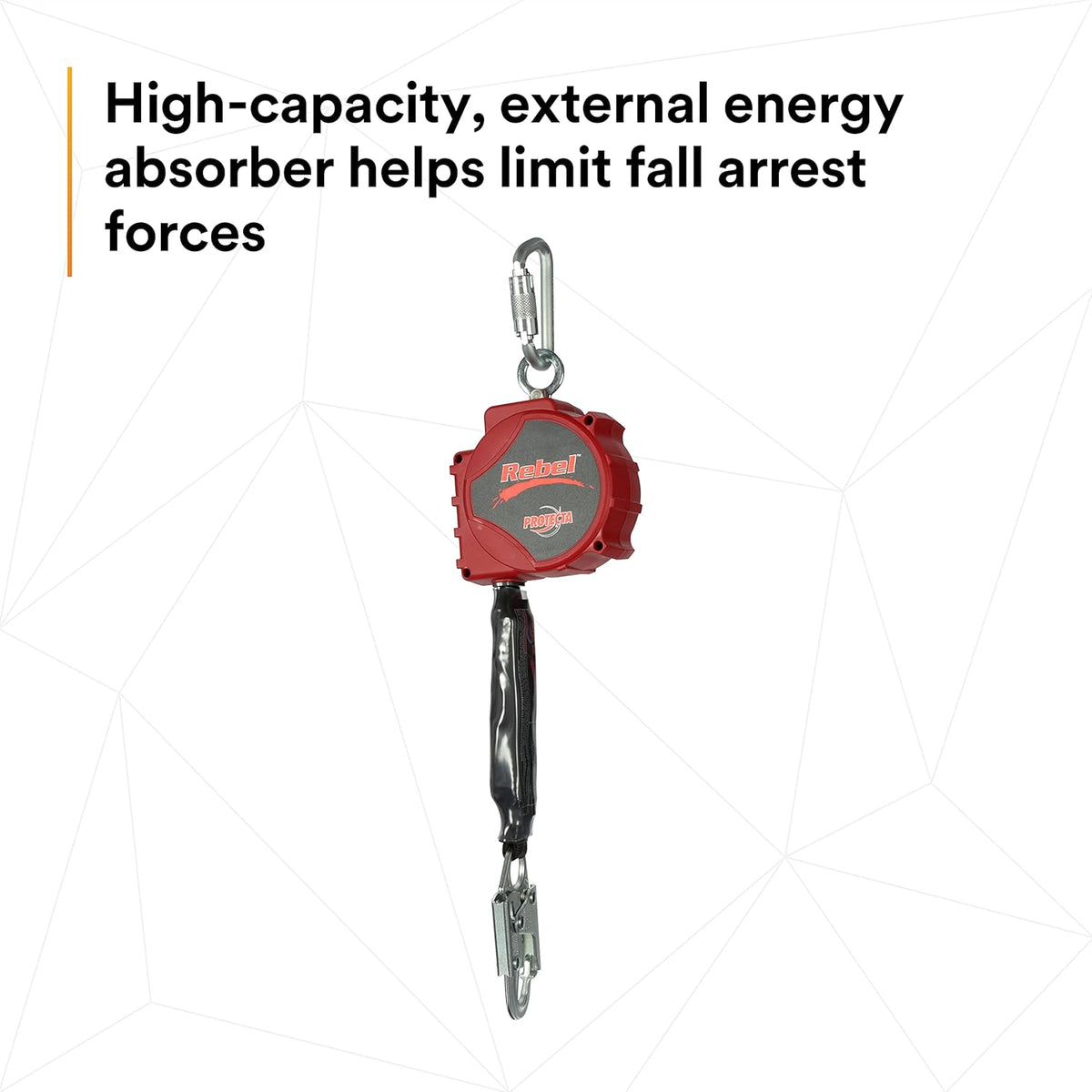 20' Single Leg Self-Retracting Polyester Web Lifeline with Steel Snap Hook E6622