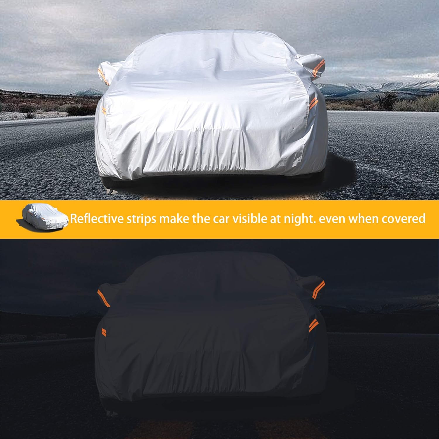 Waterproof All Weather Outdoor Car Cover with Zipper X76213