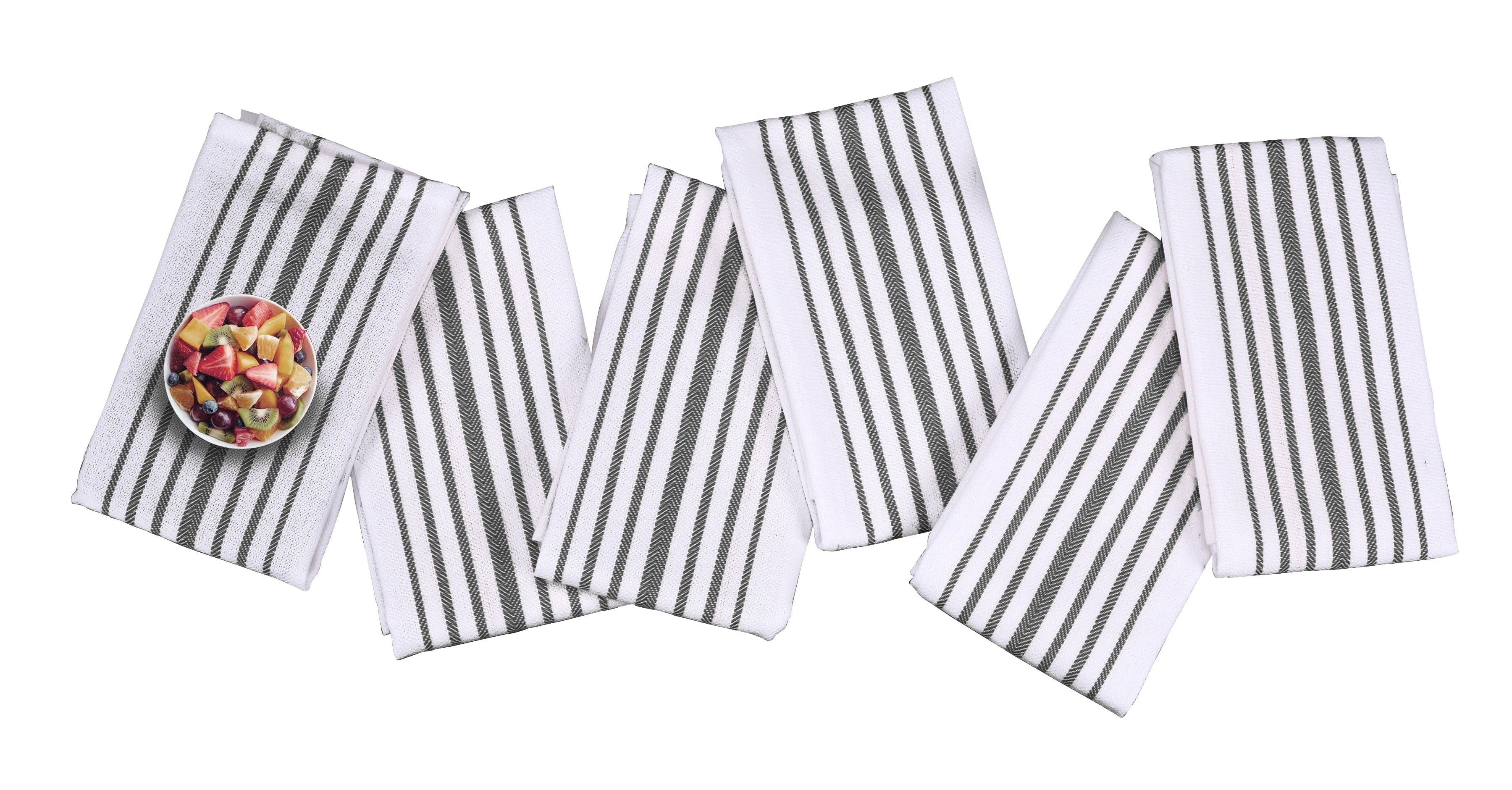 Gray Cotton Kitchen Towel Set of 12 T600