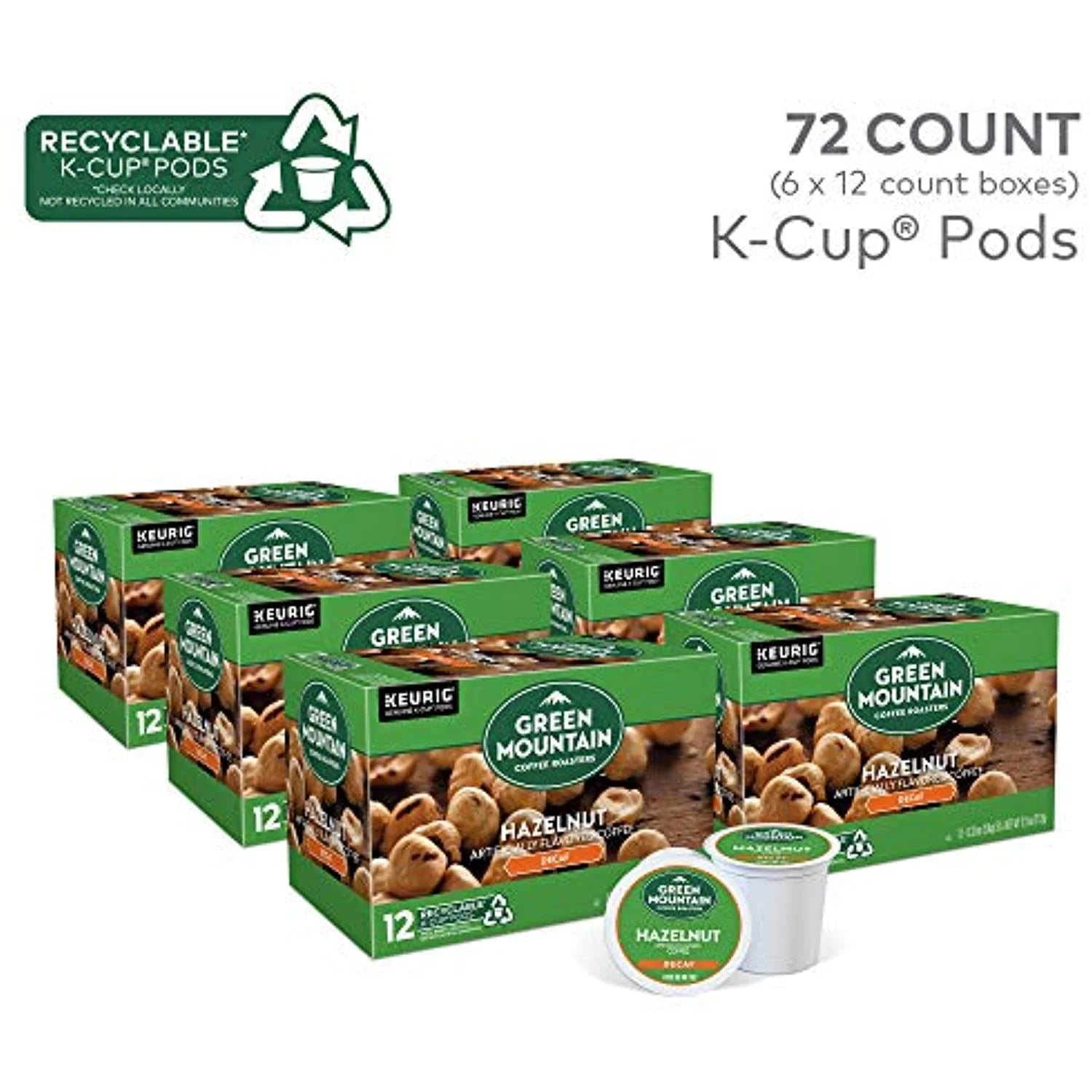 Decaf Hazelnut Single Serve Coffee K-Cup Pod, 72 Count R586589