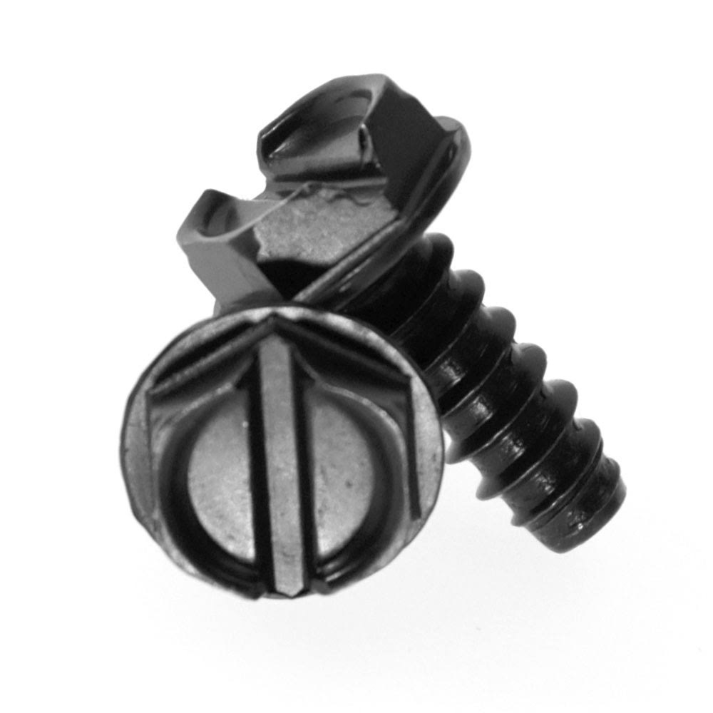 3/8 Sheet Metal Screw Slotted Hex Washer Head Low Carbon Steel Black Oxide L790