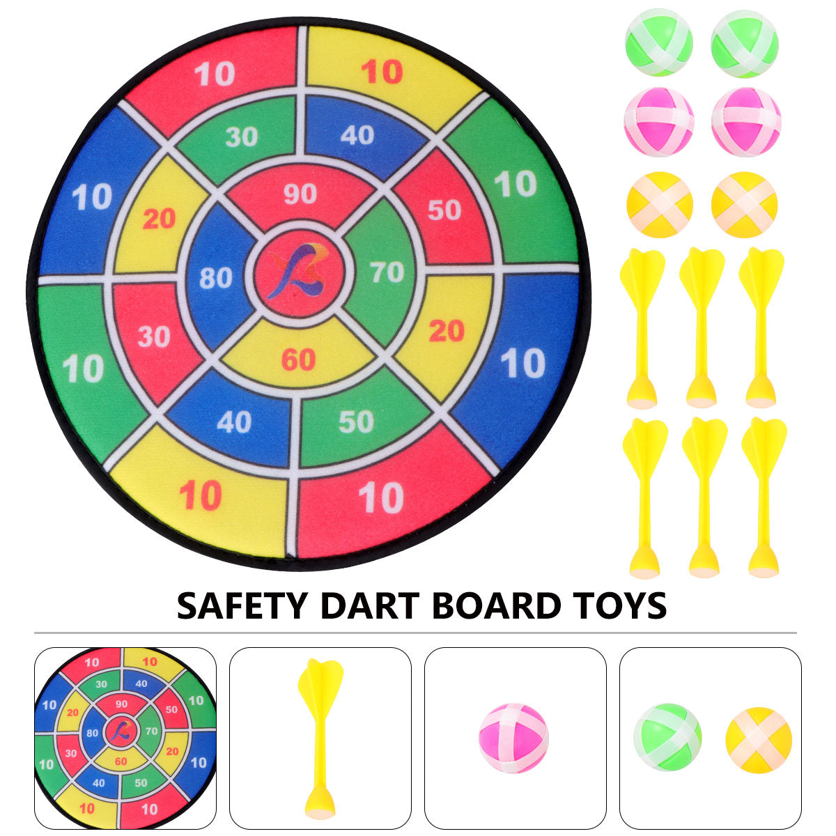 Safety Dart Board Toys Sticky Ball Shooting Toy Party Game Supplies (30cm, 6pcs Sticky Ball and 6pcs Darts) L88619