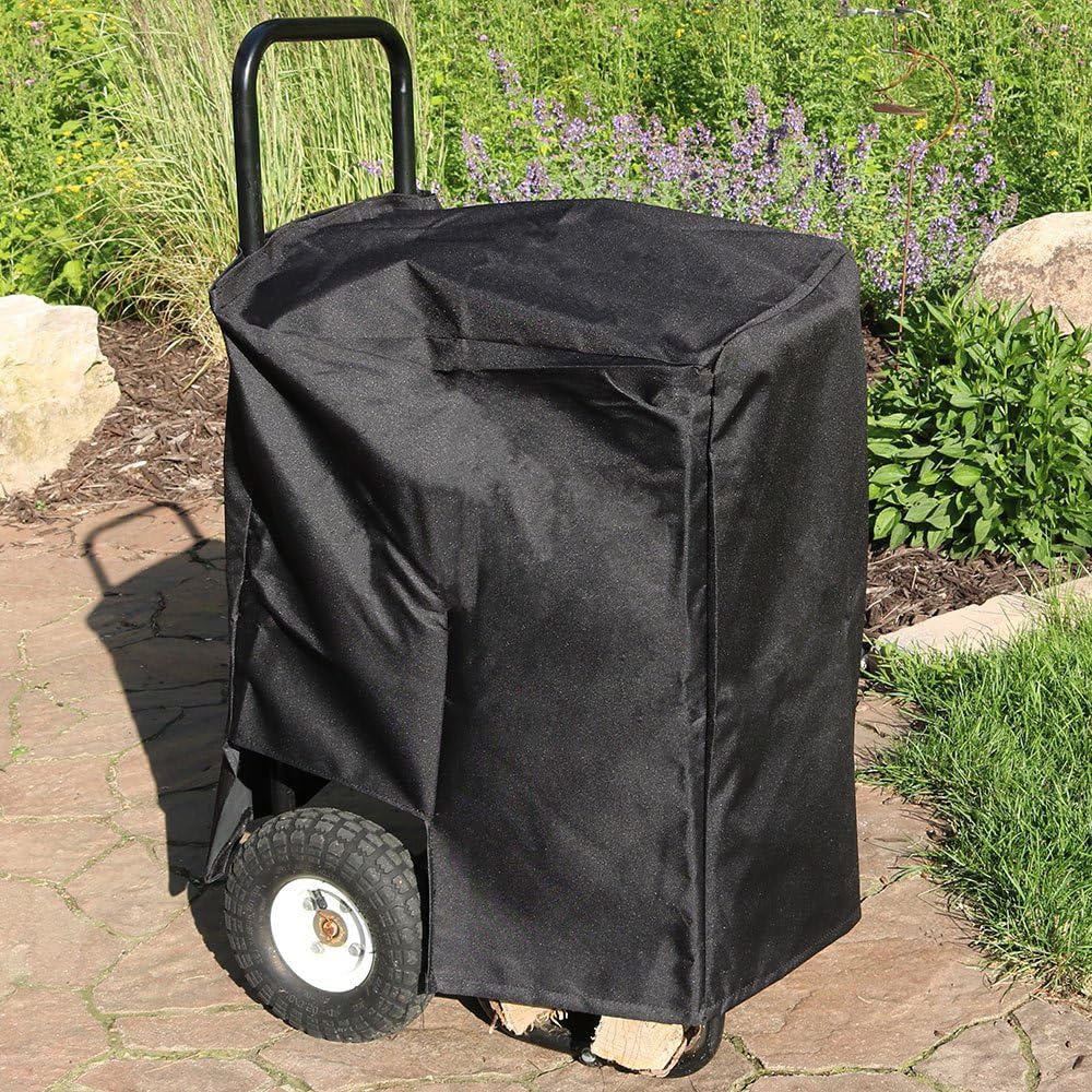Firewood Log Cart Carrier with Heavy Duty Waterproof Cover Q1200