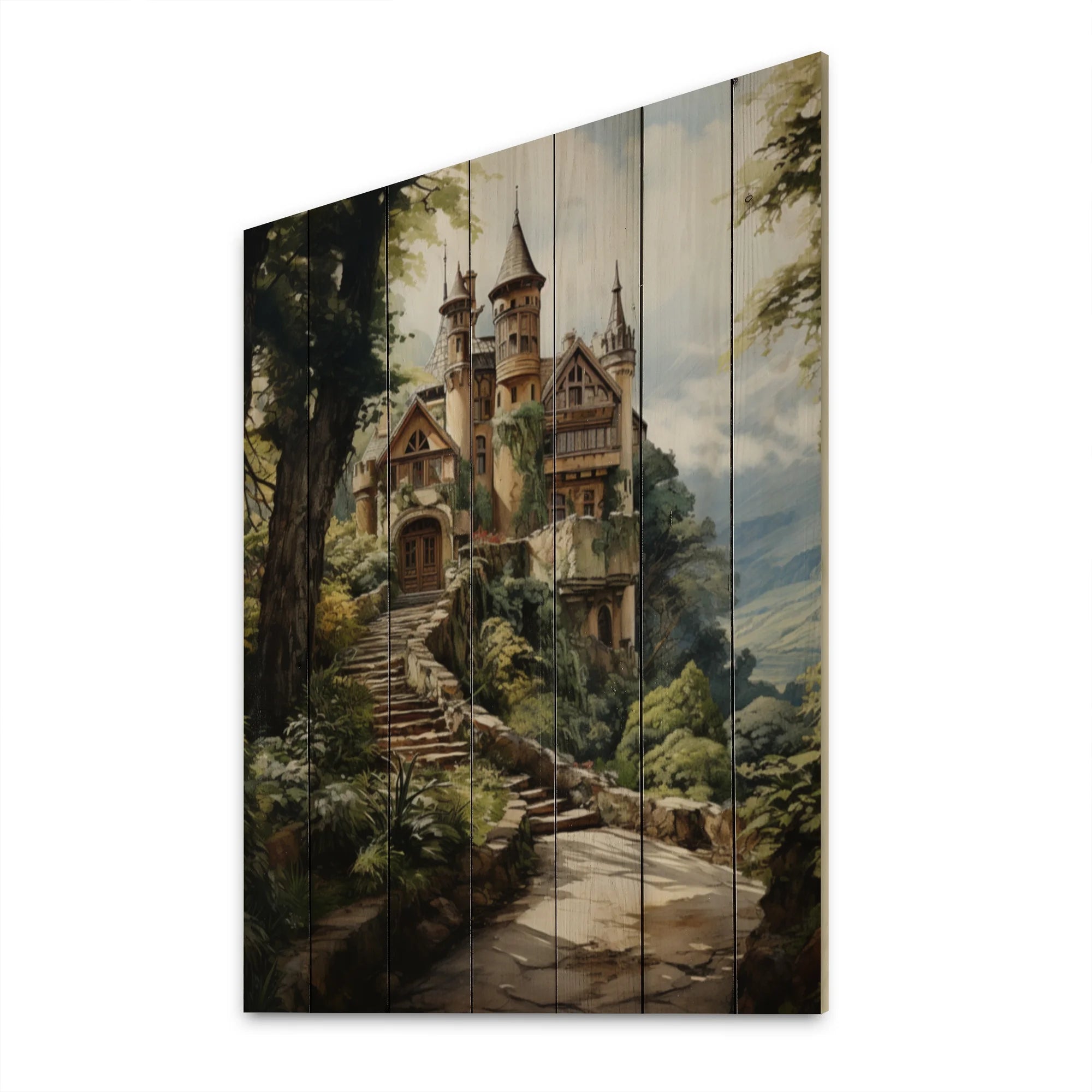 Rustic Wall Art Print on Natural Pine Wood X241