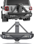 Solid Steel Rear Bumper with Spare Tire Carrier & LED Floodlights A916309
