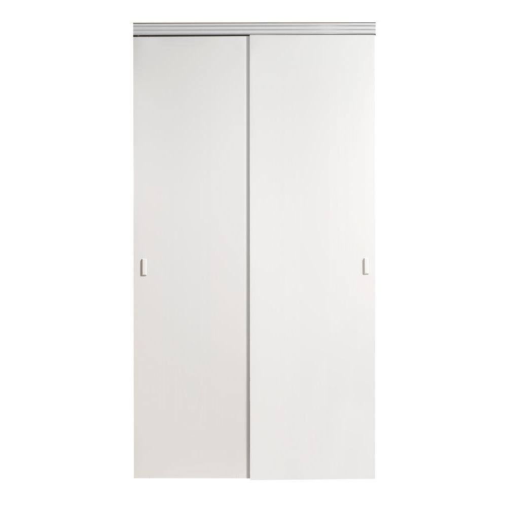 White MDF Interior Closet Sliding Door with Matching Trim Y473779