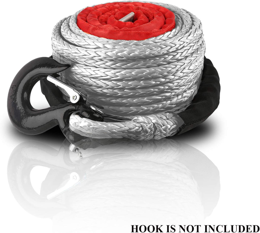 3/8" x 100ft Synthetic Winch Rope Dyneema Winch Cable, Grey, Pack of 2 X7176