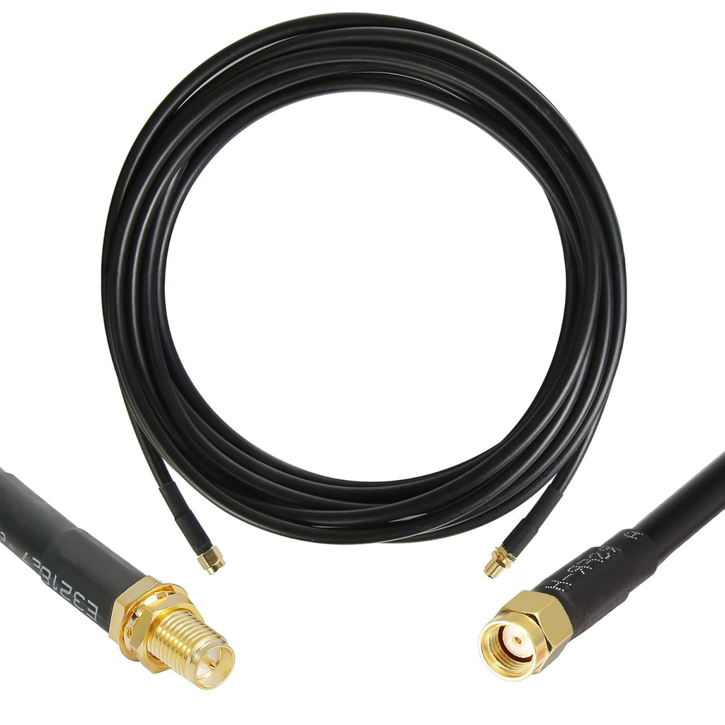 36 ft RP-SMA Male to RP-SMA Female Extension Cable 50 Ohm Pure Copper Low-Loss Coax Jumper G881580