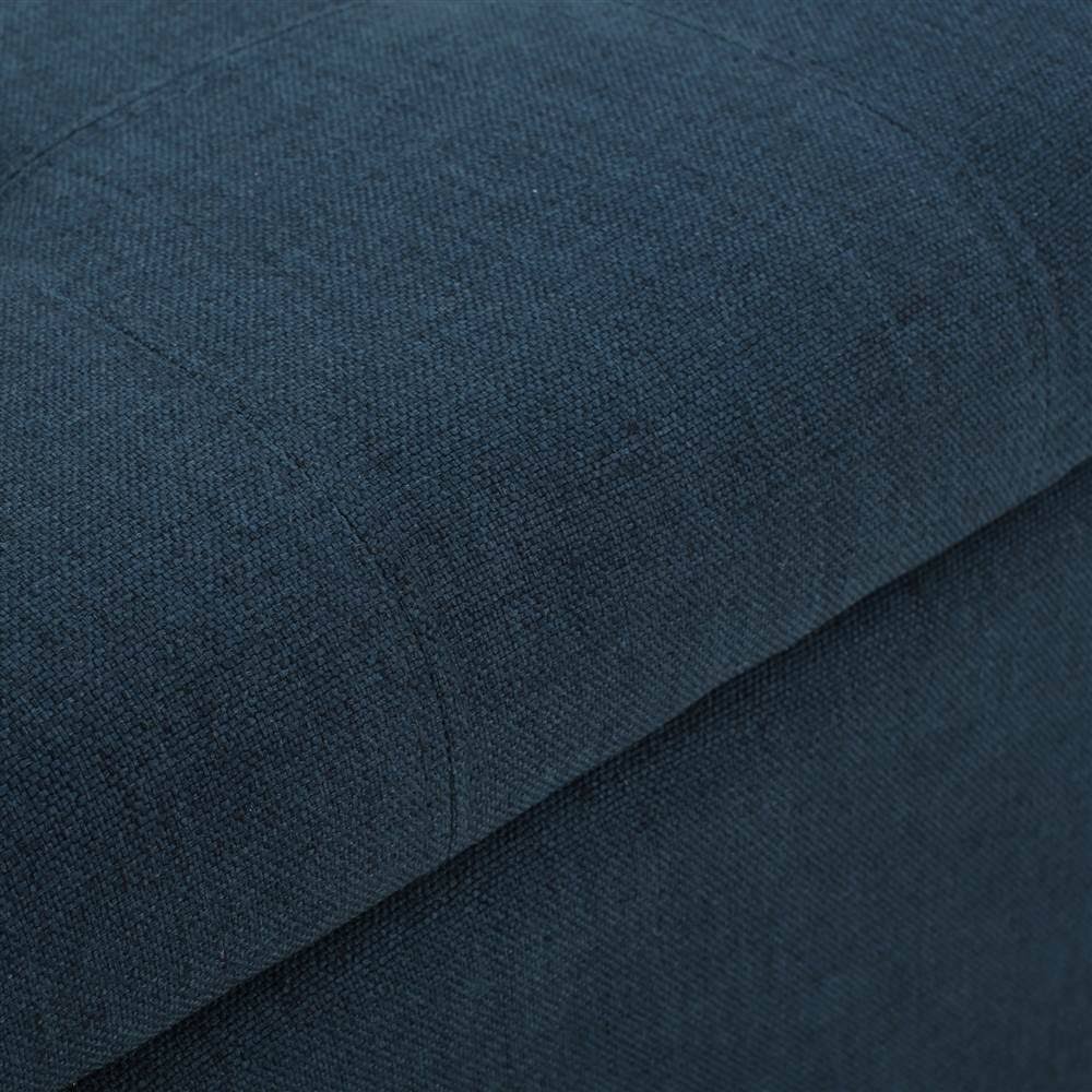 Dark Blue Fabric Storage Ottoman U98840