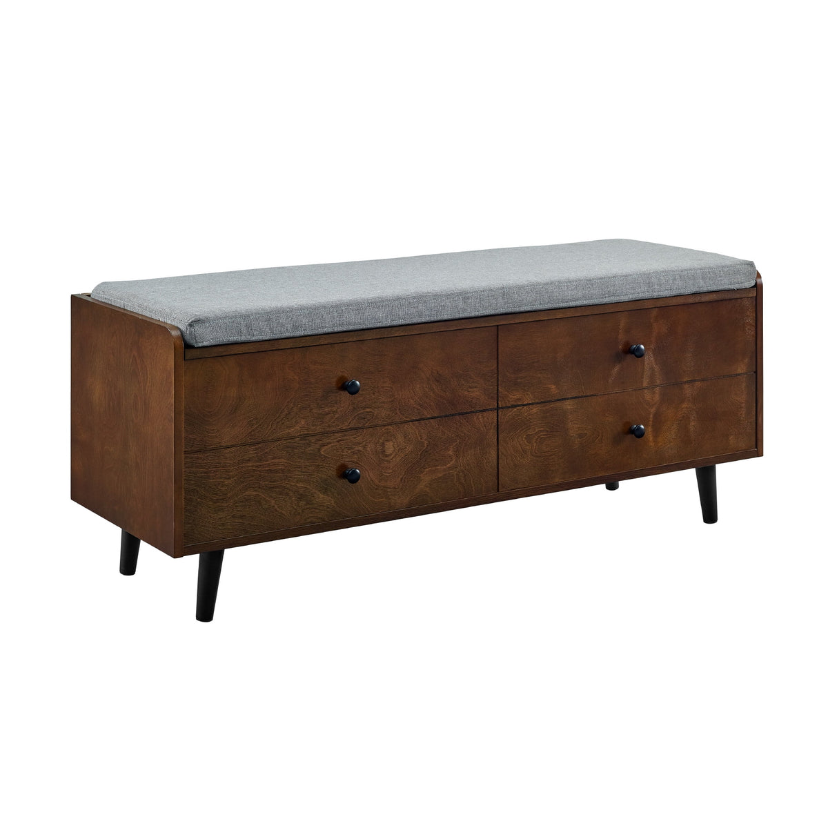 Lift Top Dark Walnut Storage Bench Y492