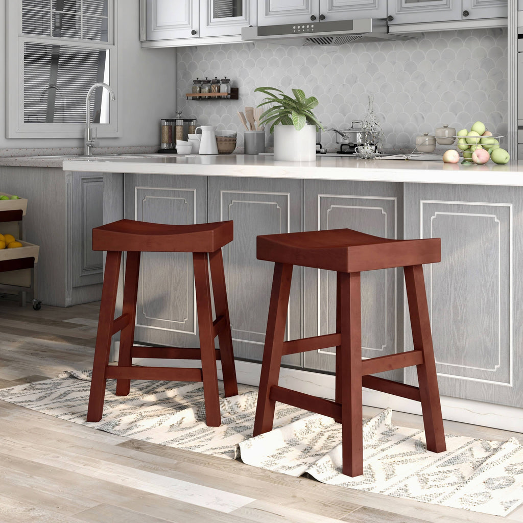 Saddle Stool (Set of 2) - Antique Grey K6260