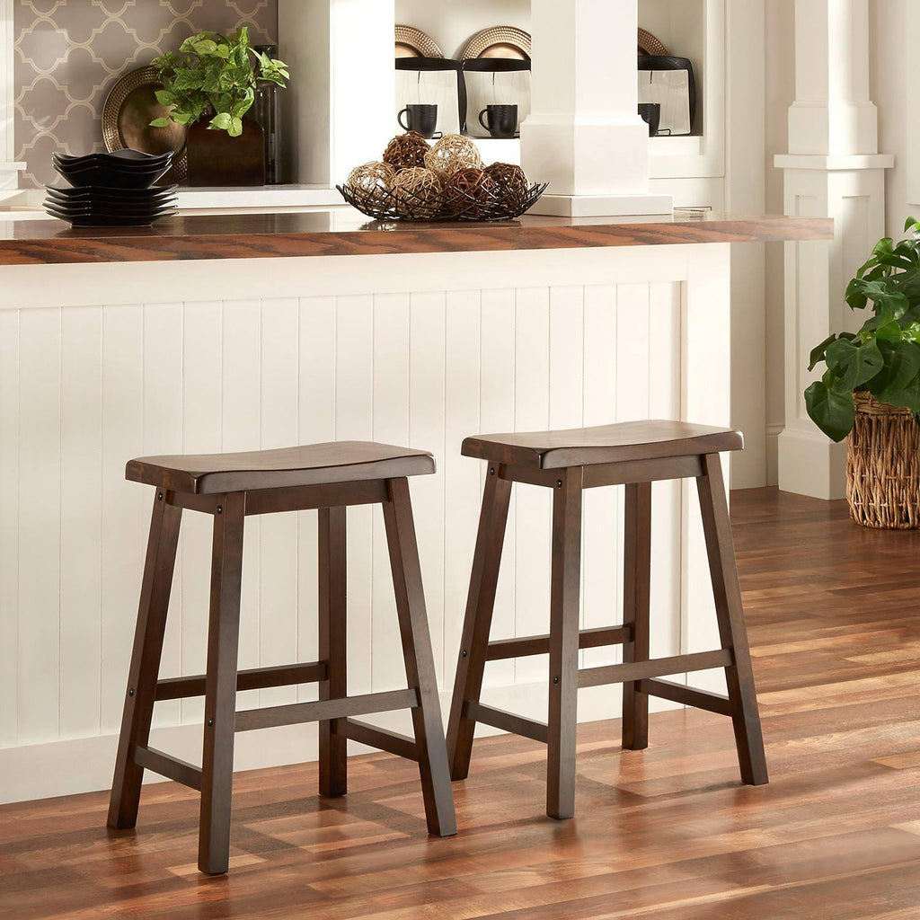 Cherry Saddle Stool Set of 2 V4403