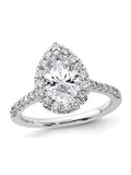 14K White Gold Pear Diamond Engagement Ring K930