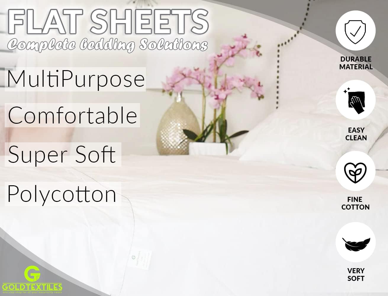 24 Queen Flat Sheets Bright White Percale Hotel Linen F87863