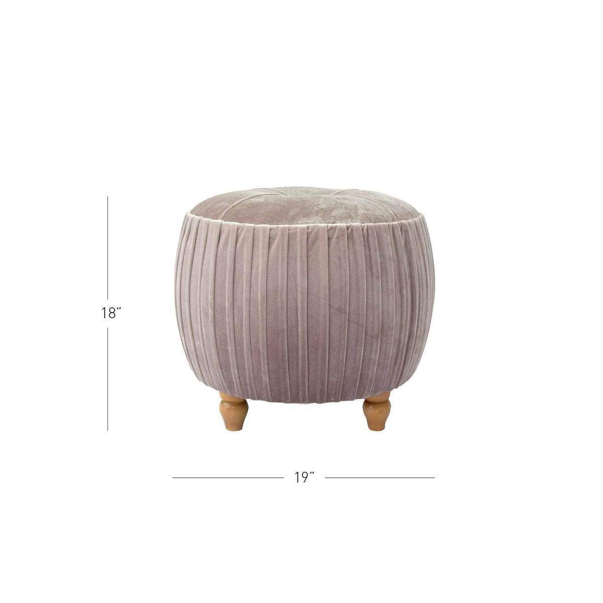 Velvet Round Ottoman V629314