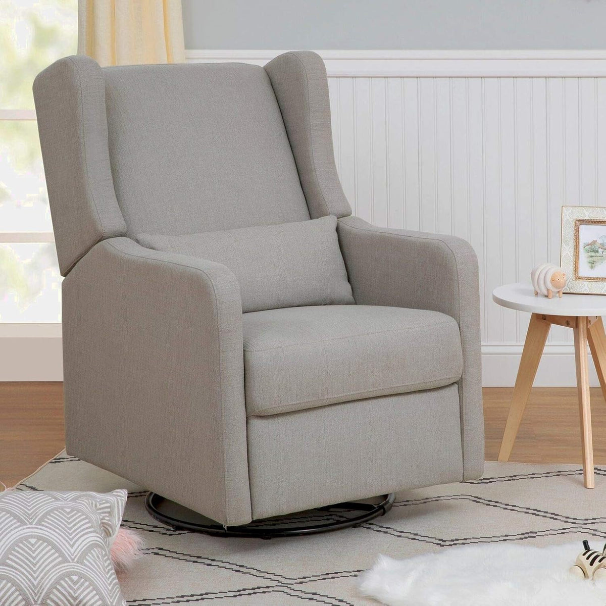 Reclining Glider, 300 lb Weight Capacity, Polyester Charcoal D918527