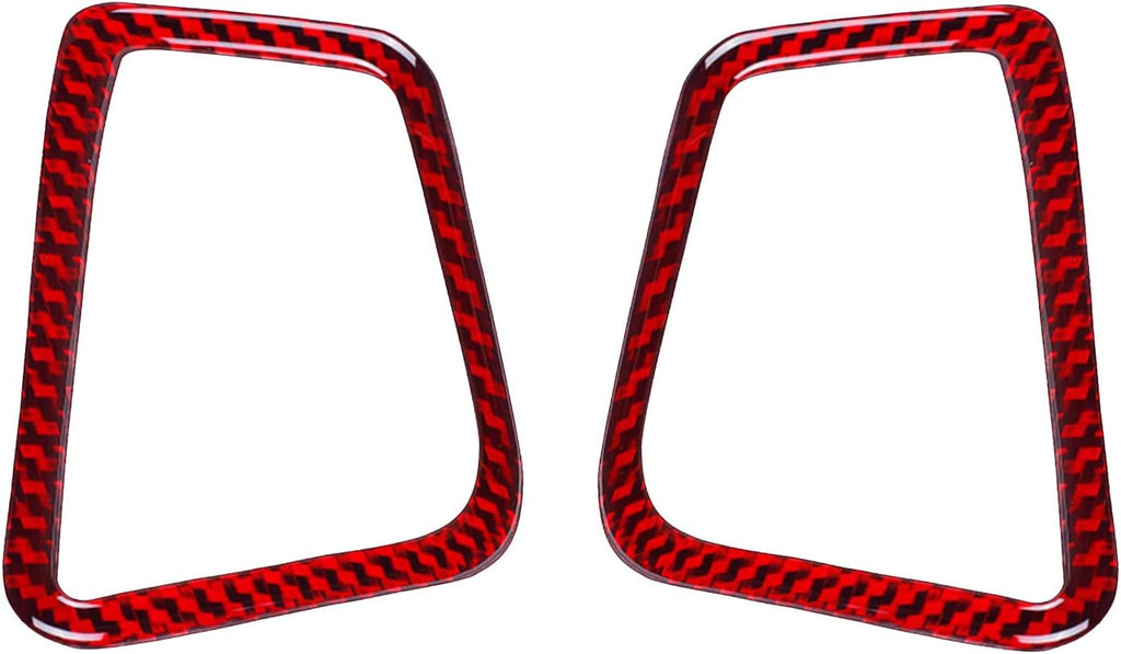 Carbon Fiber Interior Dashboard Air Vent Trims Decoration Sticker (Red) Pack of 2 P507921