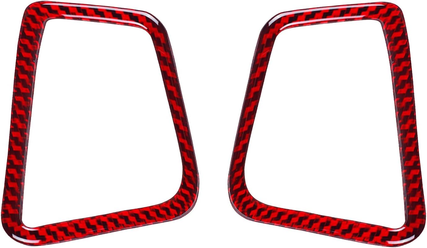 Carbon Fiber Interior Dashboard Air Vent Trims Decoration Sticker (Red) Pack of 2 P507921