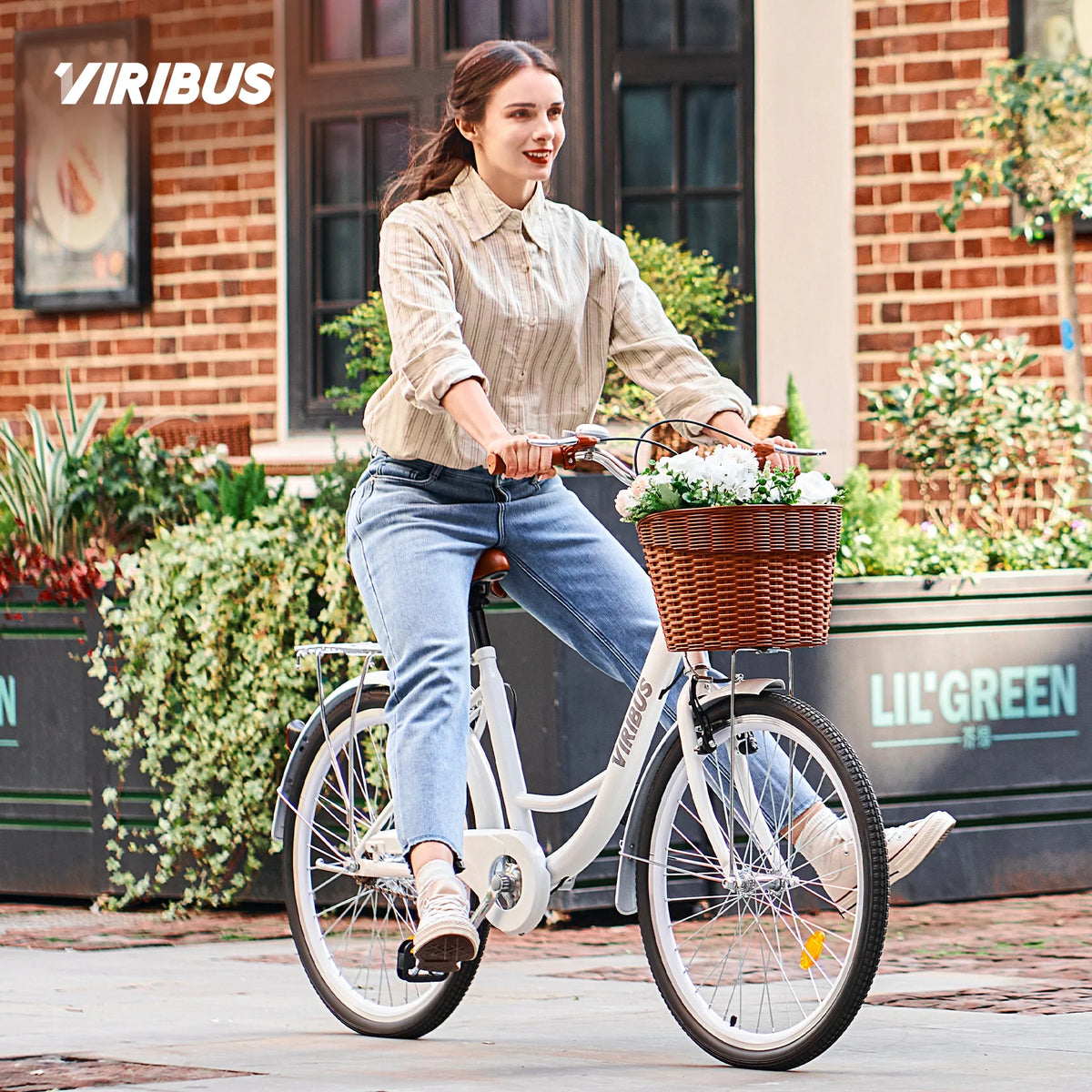 24 Inch Women's Comfort Bike with Basket Step Through Bike M8816