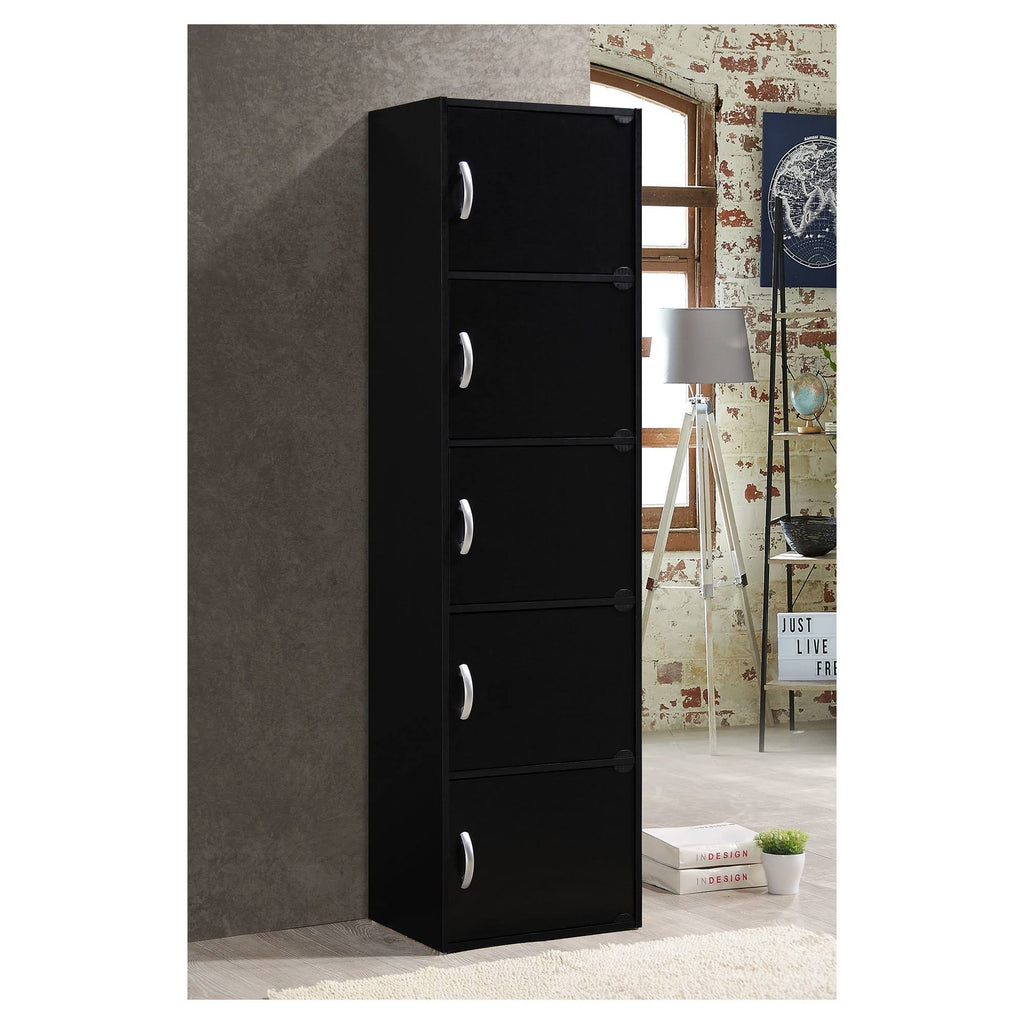 5 Door Black Cabinet V76378