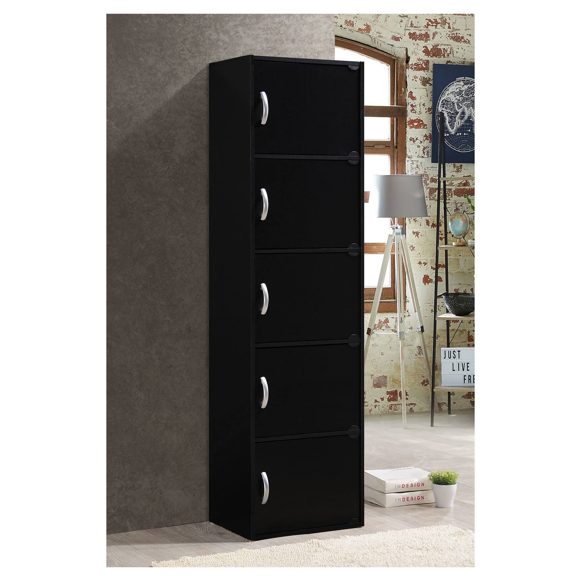 5 Door Black Cabinet V76378