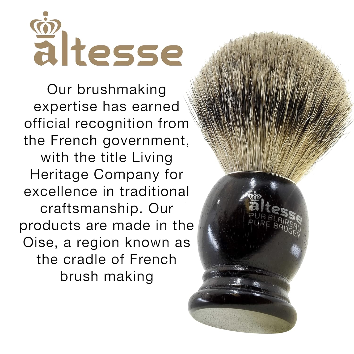 European Grey Badger Shaving Brush E524696