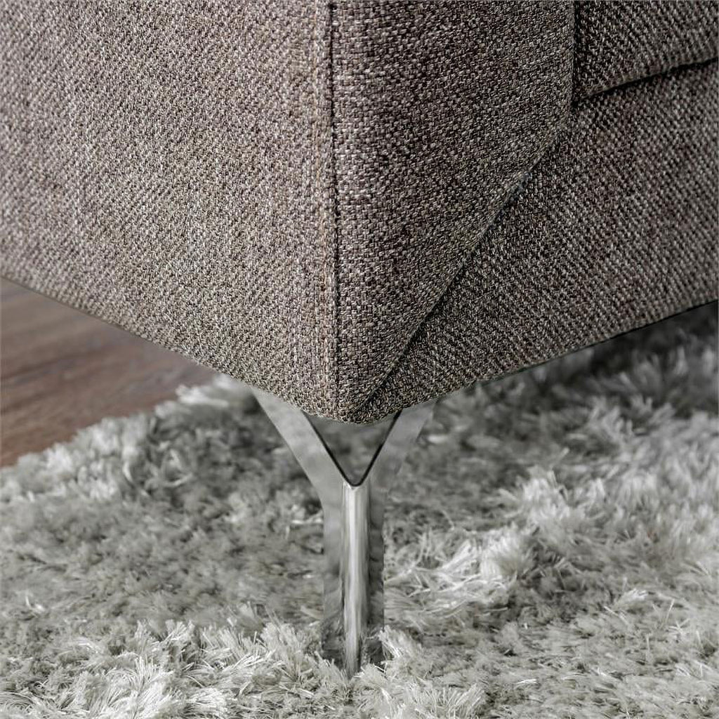 Brown Fabric Upholstered Loveseat W920