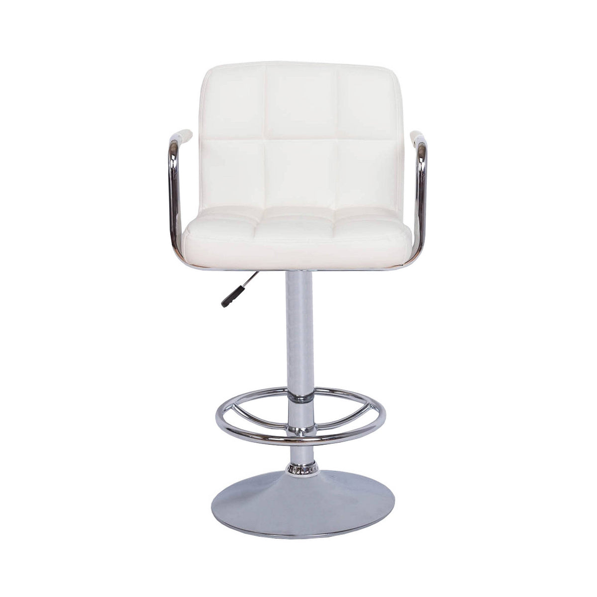 Ivory Adjustable Height Swivel Barstools with Armrest and Footrest (Set of 2) P9770
