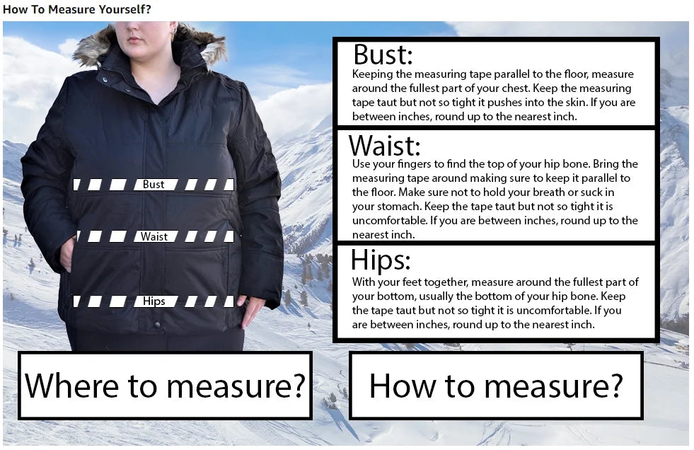 Plus Size Ski Jacket Coat D697183