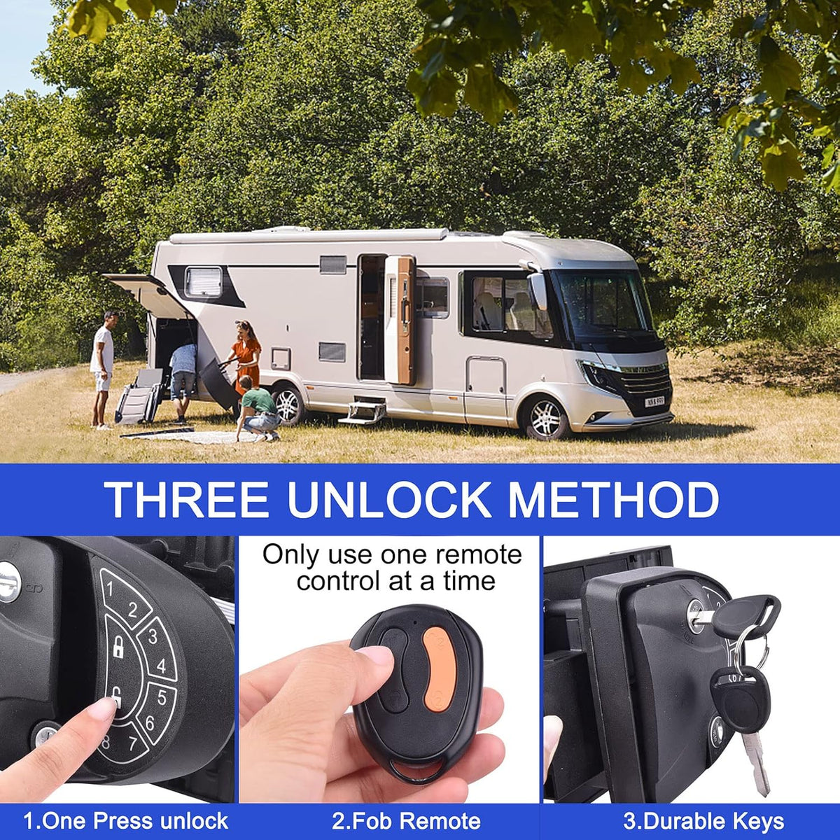RV Keyless Entry Door Lock with Backlit Keypad and Install Tools U90482